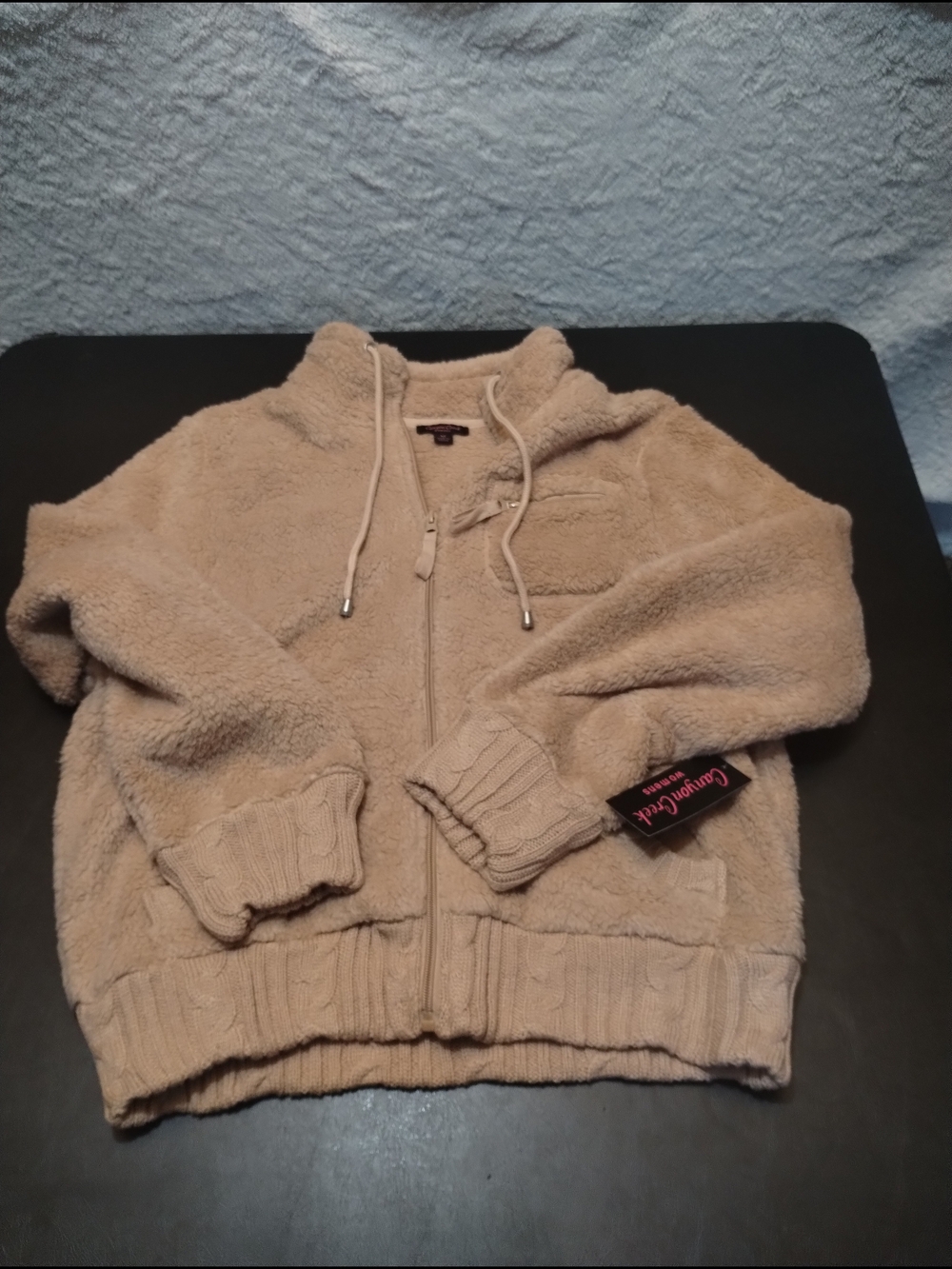 Canyon Creek Cozy Beige Sherpa Zip-Up Jacket Women's Size Medium